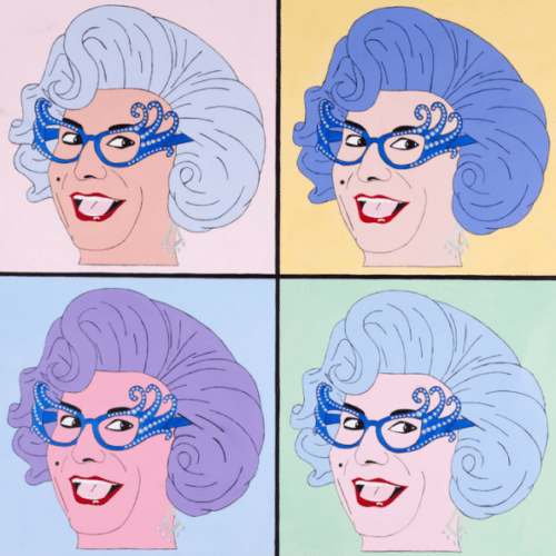 A thumbnail preview of My Dame Edna Fourway, an example of Visual Art work from the Chip Night exhibition.