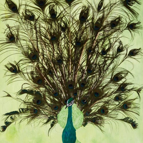 The art piece Peacock Canvas, an example of Visual Art work from the Another Me exhibition.