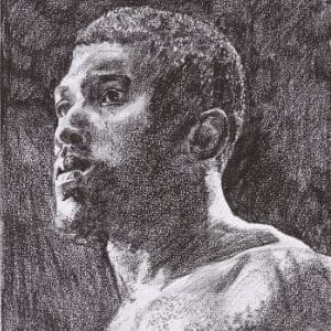 A thumbnail preview of AJ, an example of Visual Art work from the Black History Dedication exhibition.
