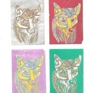 A thumbnail preview of The Four Foxes, an example of Visual Art work from the Animals exhibition.