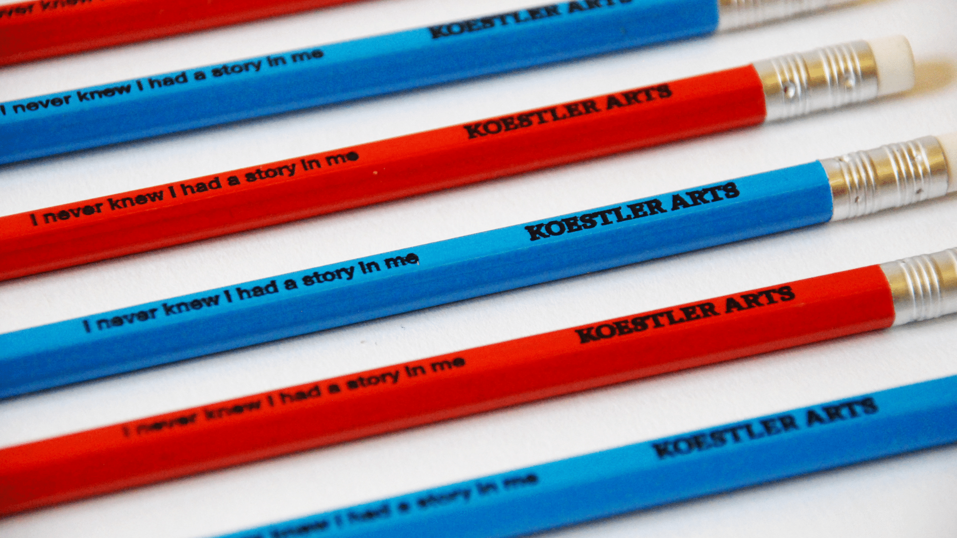 A photo of pencils from Koestler Arts merchandise range.