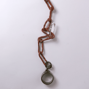 Ceramic chain and cuff in grey and brown.